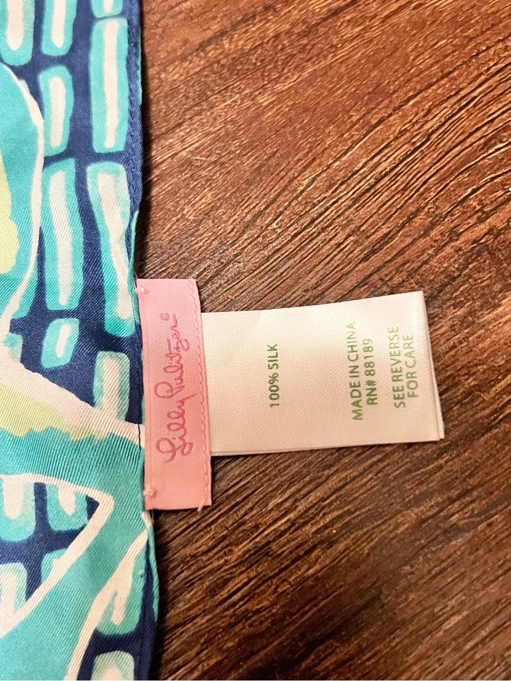 Lilly Pulitzer Navy & Pink Elephant Print Scarf
